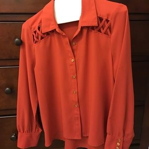 Burnt orange collared shirt